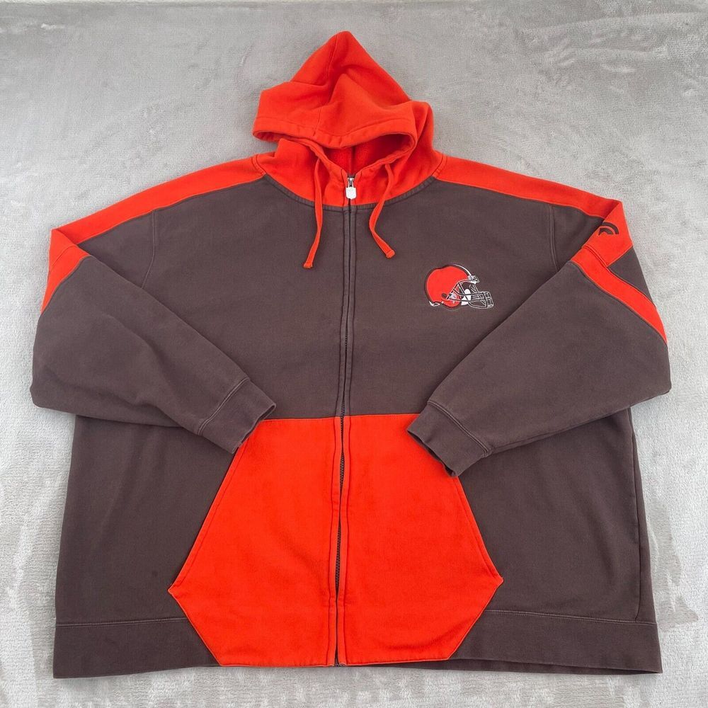 Cleveland Browns Hoodie Men 4XB Big Brown Full Zip FANATICS Pro Line NFL Footbal